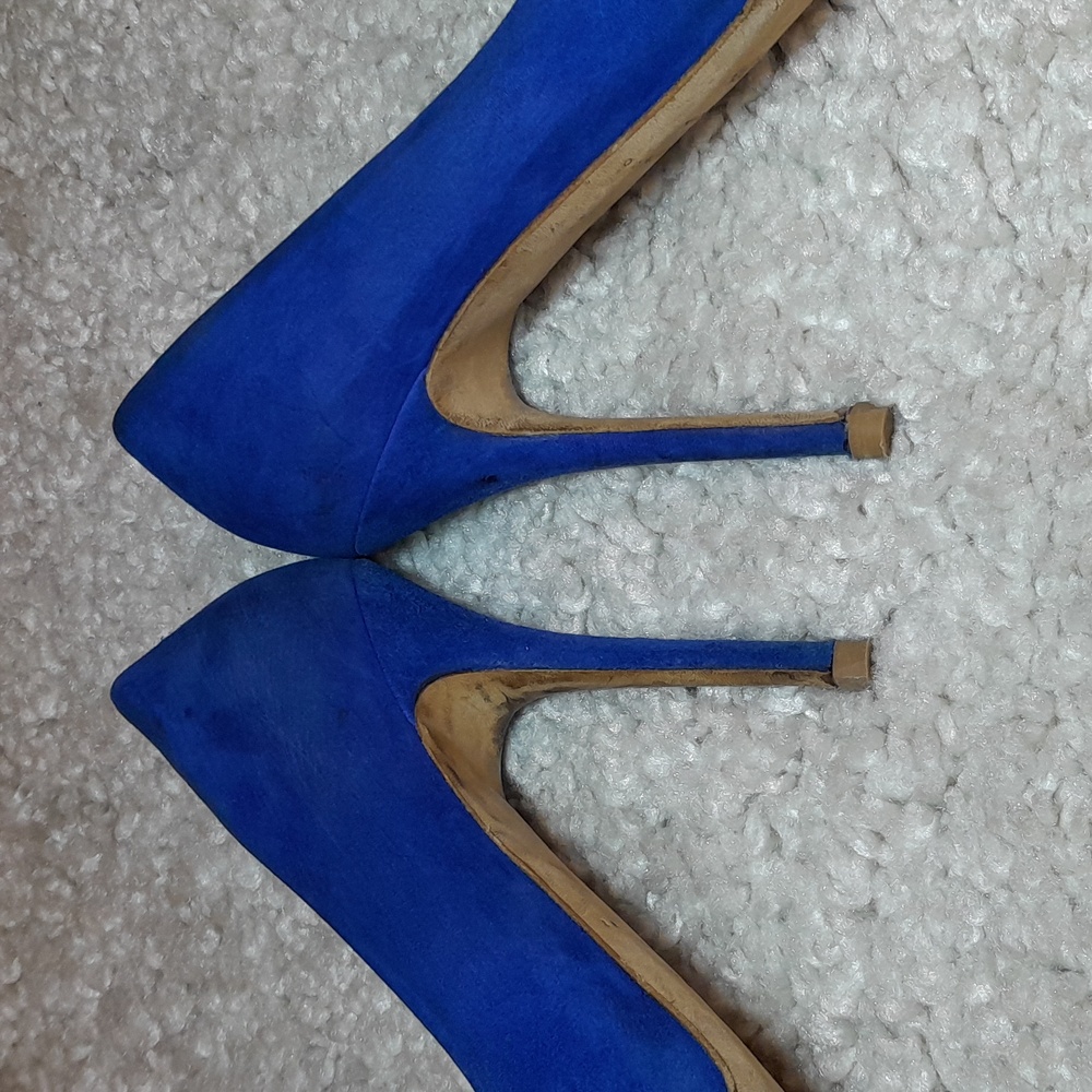 BRAIN ATWOOD BLUE Suede D Orsay Pumps Size 39.5 Euro - Picture 8 of 17